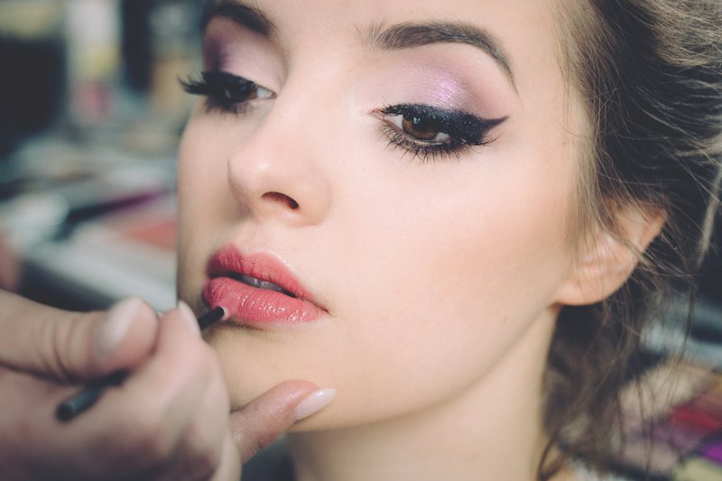 Detalle de belleza de labios